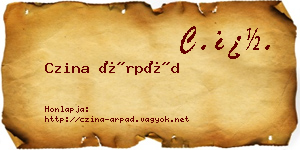 Czina Árpád névjegykártya