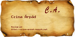 Czina Árpád névjegykártya