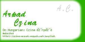 arpad czina business card